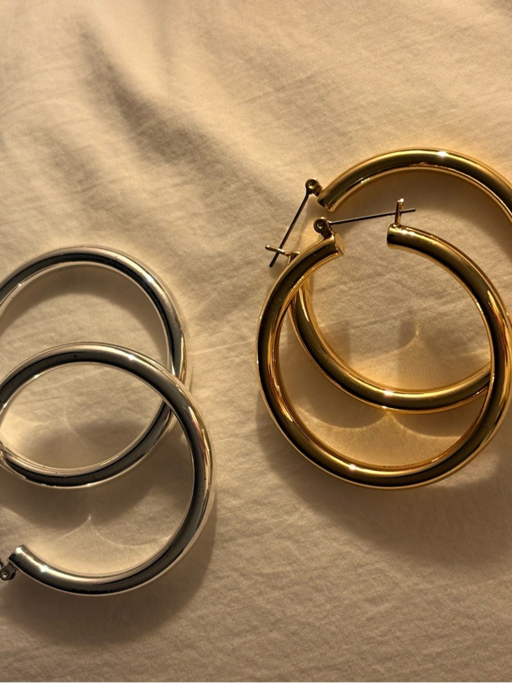 LUV AJ Hoops in Gold and Silver